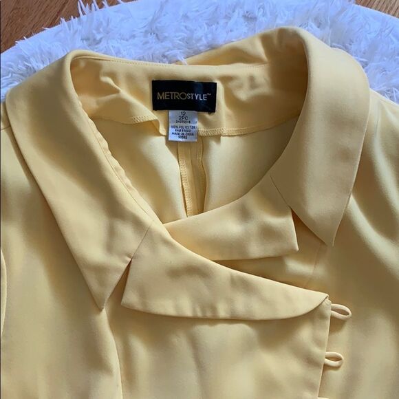Vintage Metrostyle Women’s Yellow 2-Piece Jacket Skirt Matching Suit Set Size 12 - Picture 7 of 16